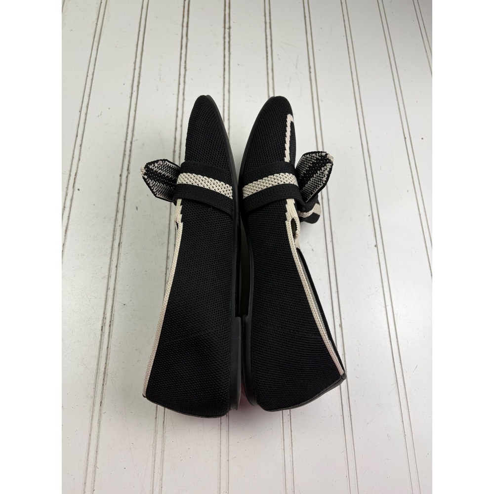 Anne Klein Black White Knit Bow Teryn Loafers Flats Women's Size 8M - Picture 7 of 12